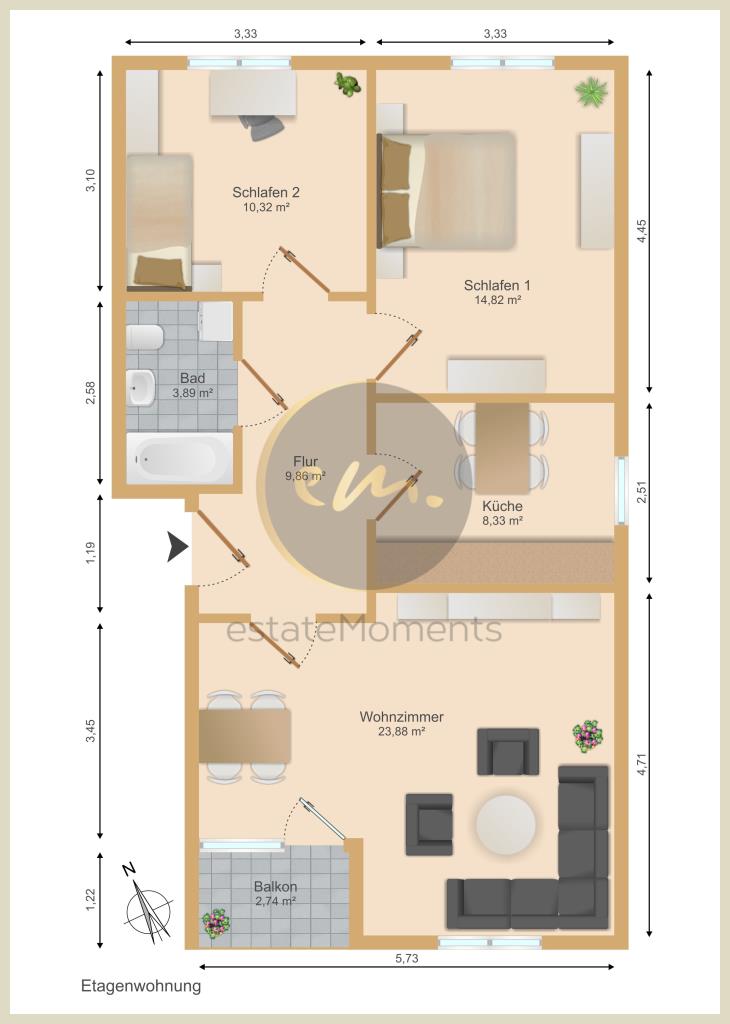 Etagenwohnung